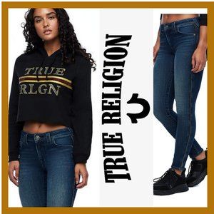 TRUE RELIGION JENNIE CURVY MID RISE SKINNY JEANS